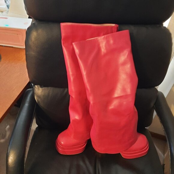 Azalea Wang Invisible Boot in Fuchsia Pink Sz7.5 New With Defect Excellent Condi - Picture 2 of 10